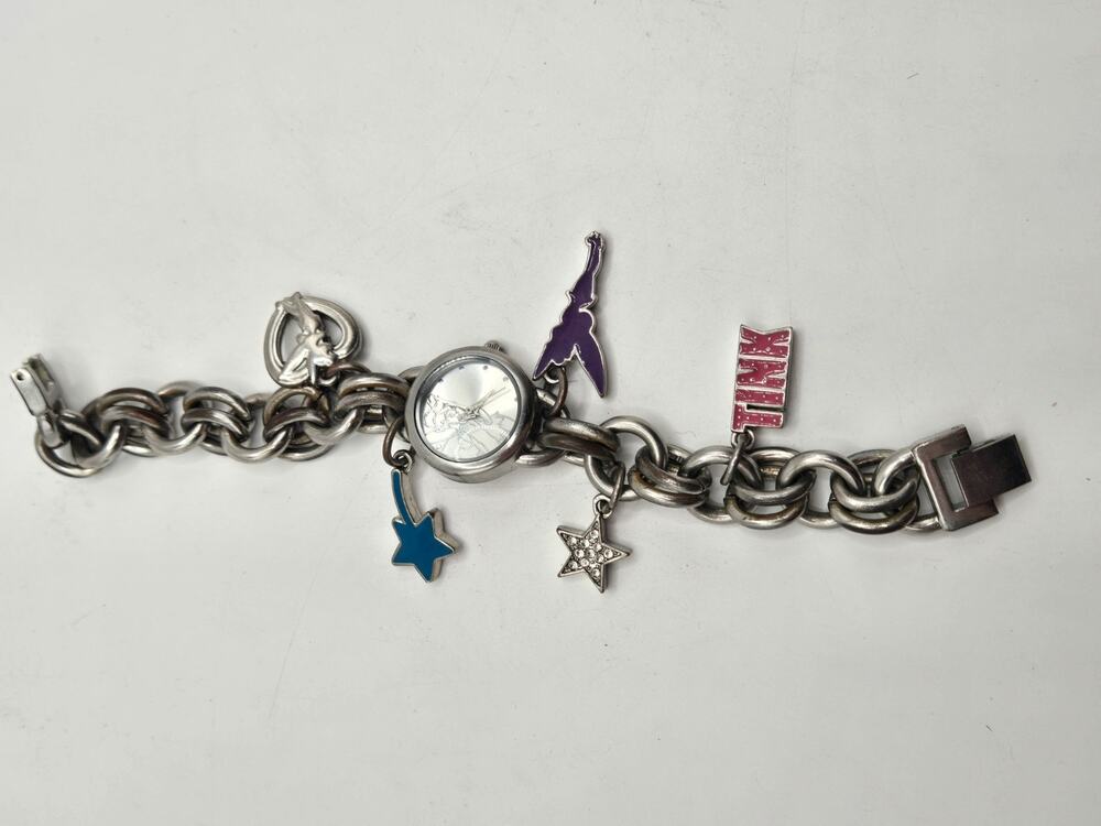 Disney Tinker Bell Charm Bracelet Watch Safi TK2023 Quartz Japan needs battery